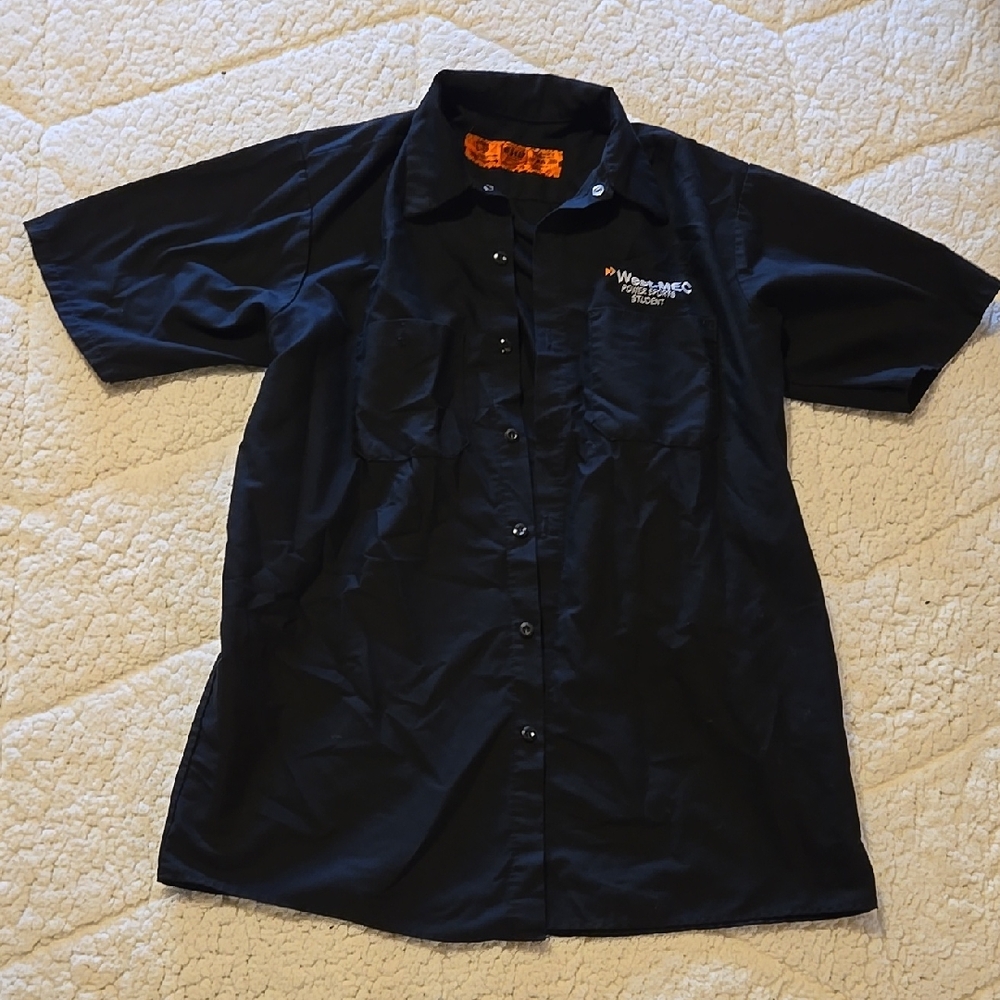 Mens L Red Kap WestMec PowerSports collared shirt Black